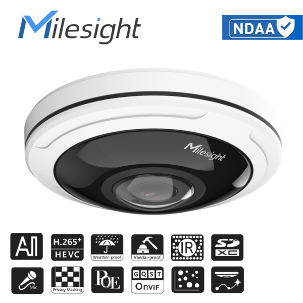 MILESIGHT 8MP AI 360° PANORAAM FISHEYE KAAMERA MS-C8274-PA