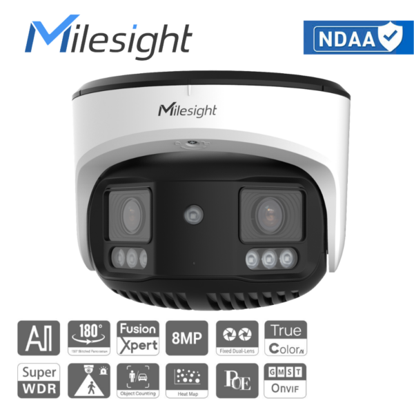 MILESIGHT 8MP AI TRUECOLOR KAHE LÄÄTSEGA PANORAAM KAAMERA